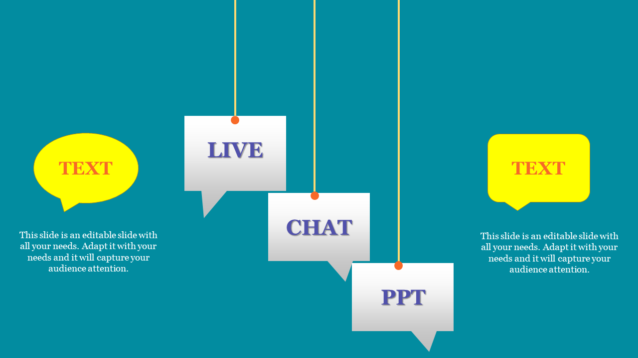 Free - Live Chat PPT Template for Presentation Google Slides Design